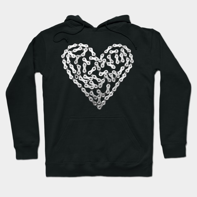 Bike Chain Heart Hoodie by NeddyBetty